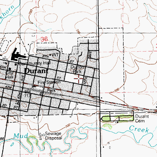 Topographic Map of Dutton Park, IA
