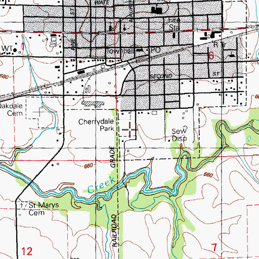 Topographic Map of Cherrydale Park, IA