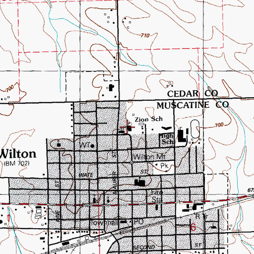 Topographic Map of Zion Lutheran School, IA