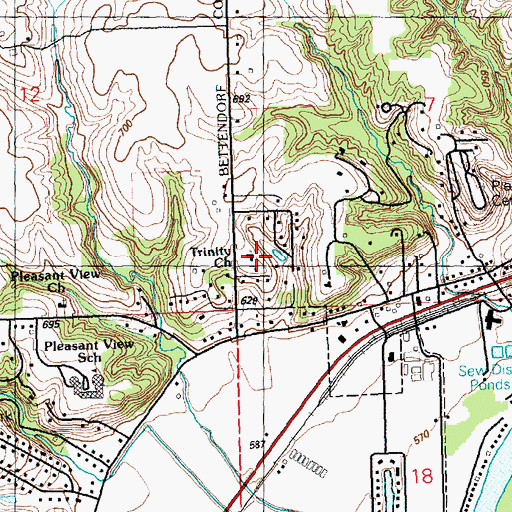 Topographic Map of Trinity Lutheran Church, IA