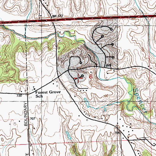 Topographic Map of Carriage Place, IA