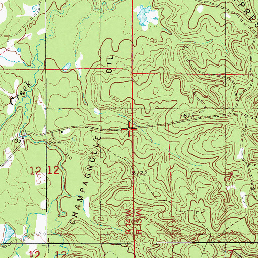 Topographic Map of Beulah Springs School, AR
