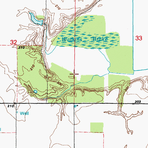 Topographic Map of Bevel Brake, AR
