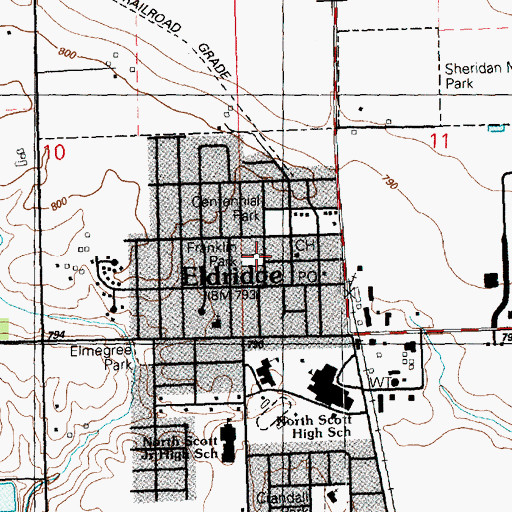 Topographic Map of Franklin Park, IA