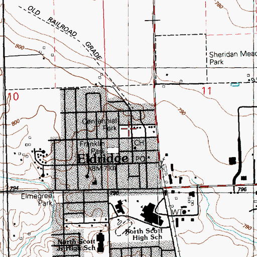 Topographic Map of Centennial Park, IA