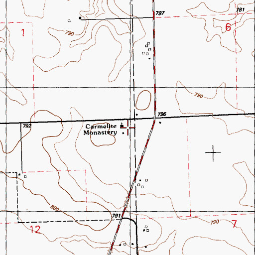 Topographic Map of Carmelite Monastery, IA