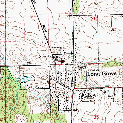 Topographic Map of Alan Shepard Elementary School, IA