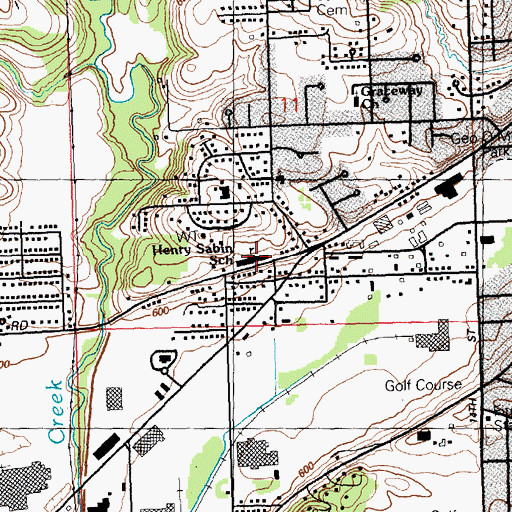 Topographic Map of Clinton High School Lincoln Campus, IA