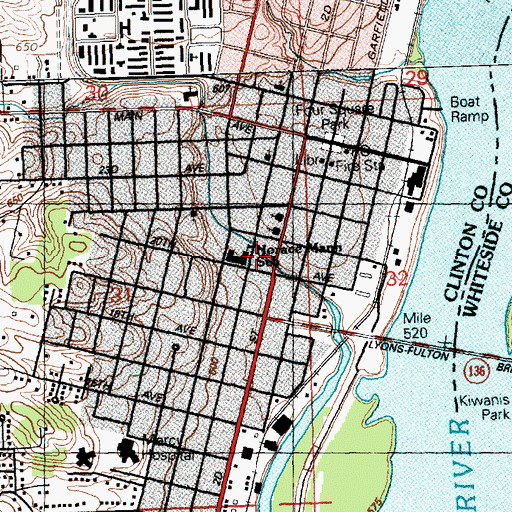 Topographic Map of Horace Mann School, IA