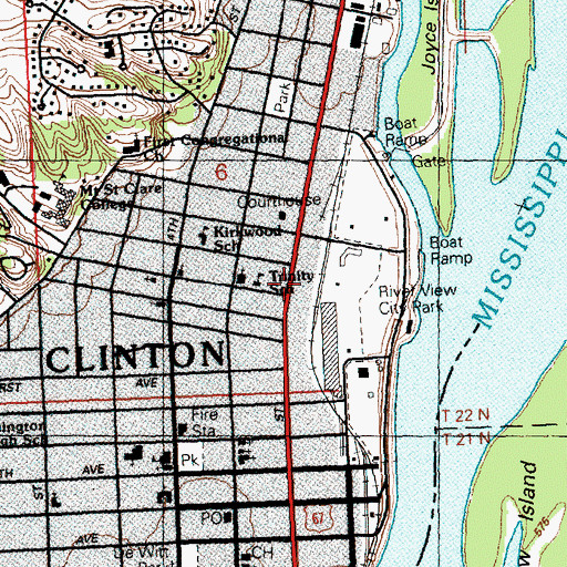 Topographic Map of Trinity Primary School, IA