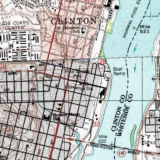 Topographic Map of Four Square Park, IA