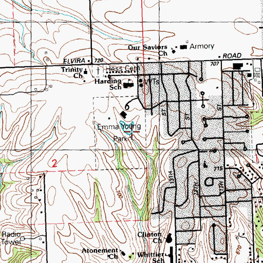 Topographic Map of Emma Young Park, IA