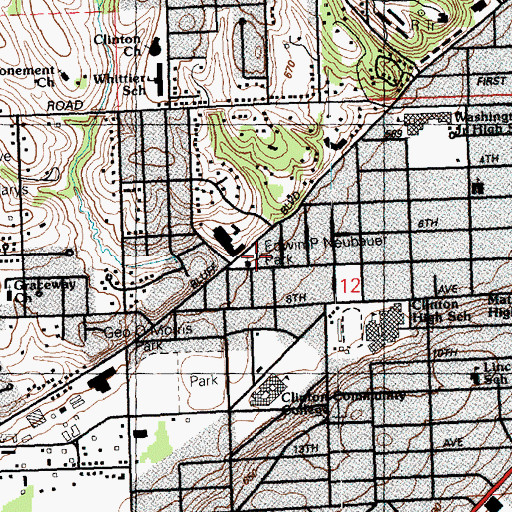 Topographic Map of Edwin P Neubauer Park, IA