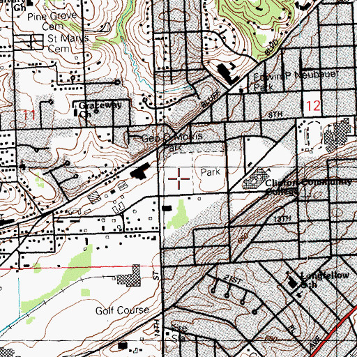 Topographic Map of George O Morris Park, IA