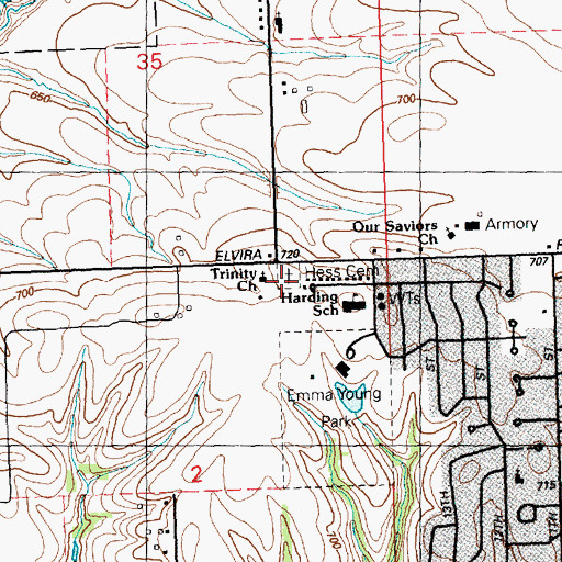 Topographic Map of Trinity United Methodist Church, IA