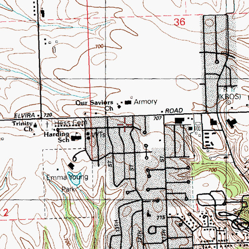 Topographic Map of Our Saviors Evangelical Lutheran Church, IA