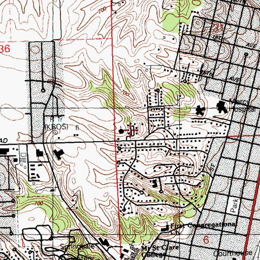 Topographic Map of Church of the Open Door, IA