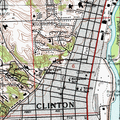 Topographic Map of First Congregational Church, IA