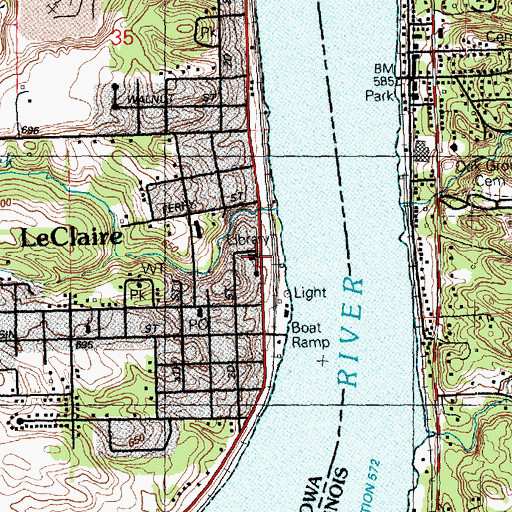 Topographic Map of Scott County Library, IA