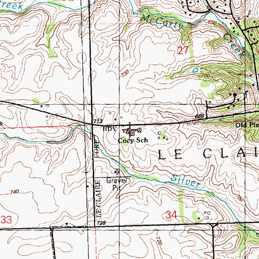 Topographic Map of Cody Elementary School, IA