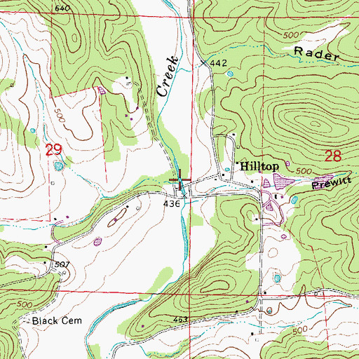 Topographic Map of Big Barn Creek, AR