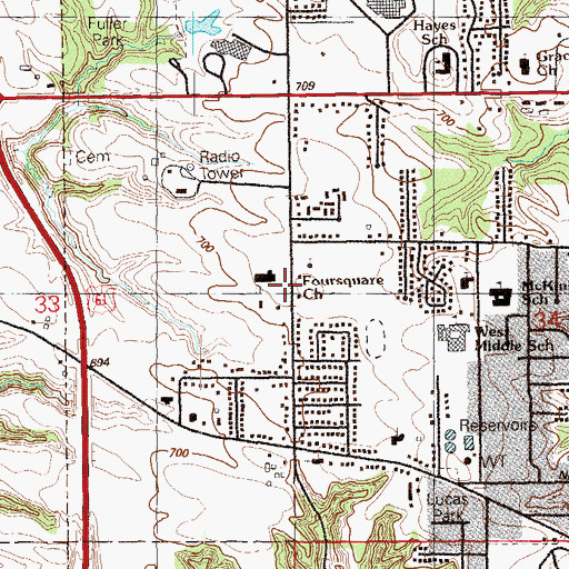 Topographic Map of Muscatine County Care Facility, IA