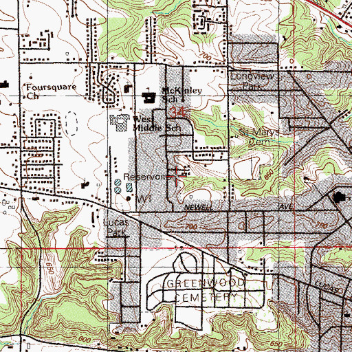 Topographic Map of Seventh Day Adventist School, IA