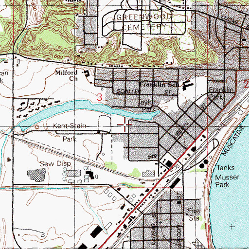 Topographic Map of Tom Bruner Field, IA