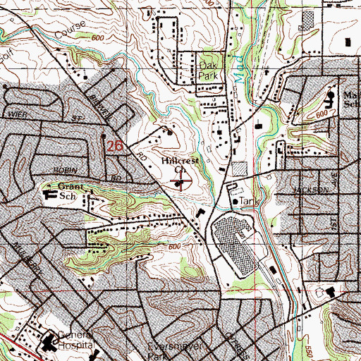 Topographic Map of Hillcrest Church, IA