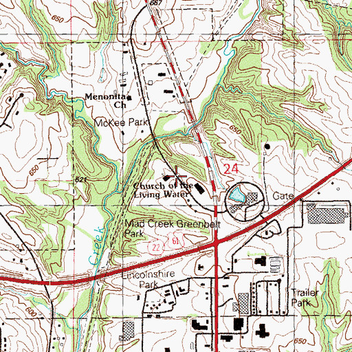 Topographic Map of Church of the Living Waters, IA