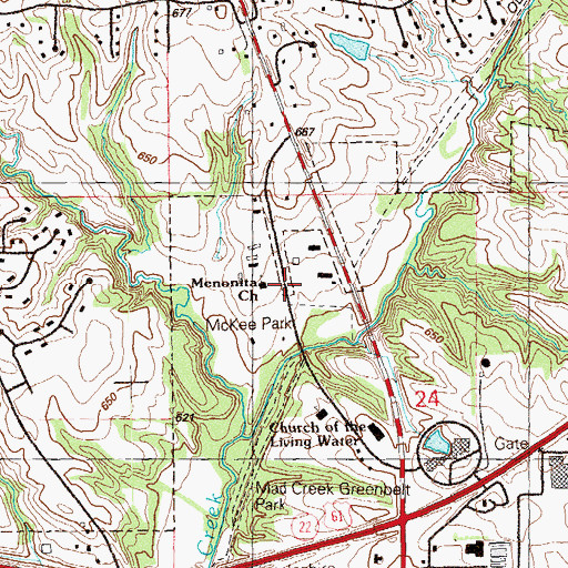 Topographic Map of Menonita Church, IA