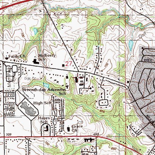Topographic Map of Calvary Church, IA