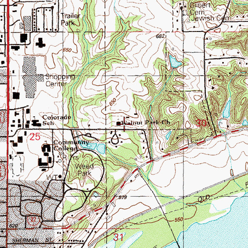 Topographic Map of Walnut Park Church, IA