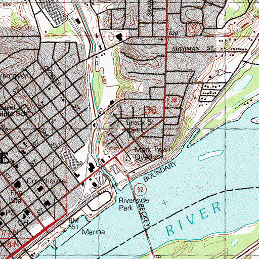 Topographic Map of Brook Street Park, IA