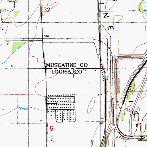 Topographic Map of Muscatine Island, IA