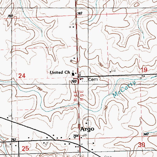 Topographic Map of Argo School (historical), IA