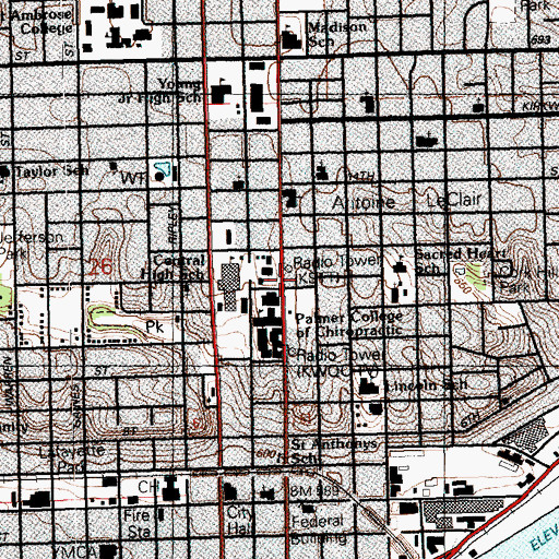 Topographic Map of Bnai Ameth (historical), IA