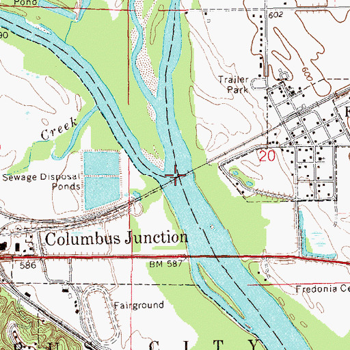 Topographic Map of Cedar River, IA