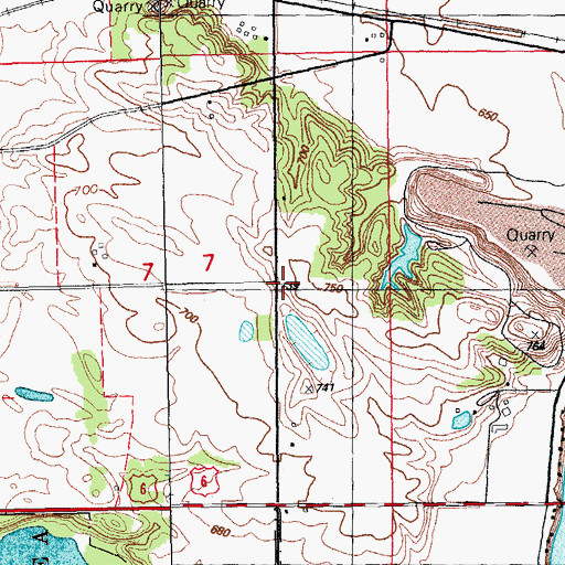 Topographic Map of Champion Hill School (historical), IA