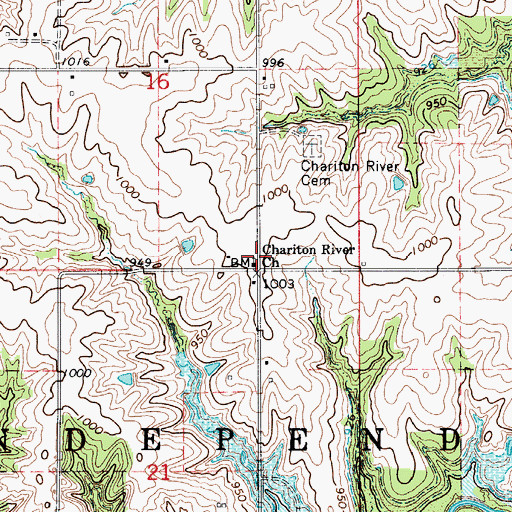 Topographic Map of Chariton River Church, IA