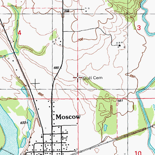 Topographic Map of Duff Cemetery, IA