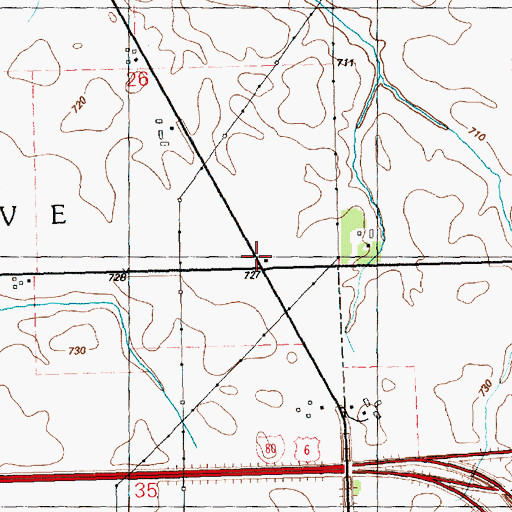 Topographic Map of Fairview School (historical), IA