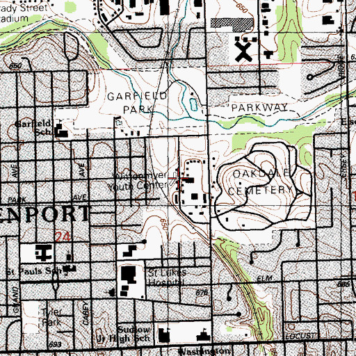 Topographic Map of Fejervary Home (historical), IA