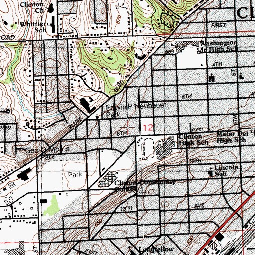 Topographic Map of Franklin School (historical), IA