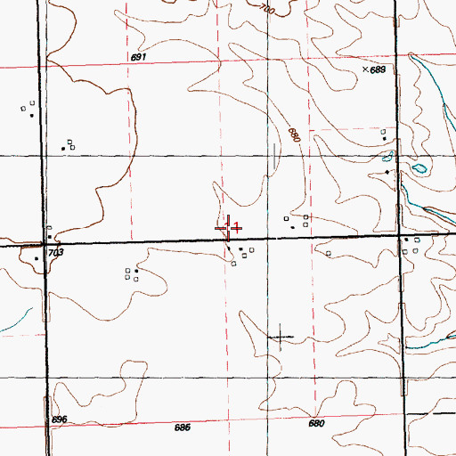 Topographic Map of Gove School (historical), IA
