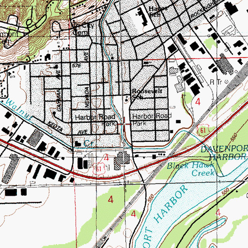 Topographic Map of Harbor Road Park, IA