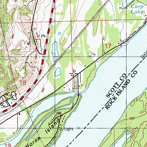 Topographic Map of Harbor Road School (historical), IA