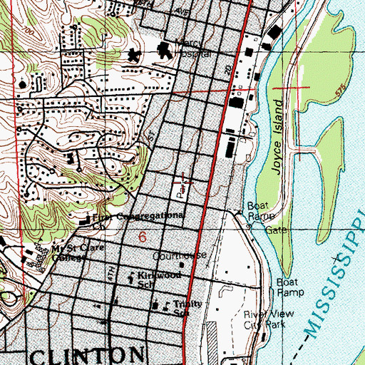 Topographic Map of Hawthorne School (historical), IA