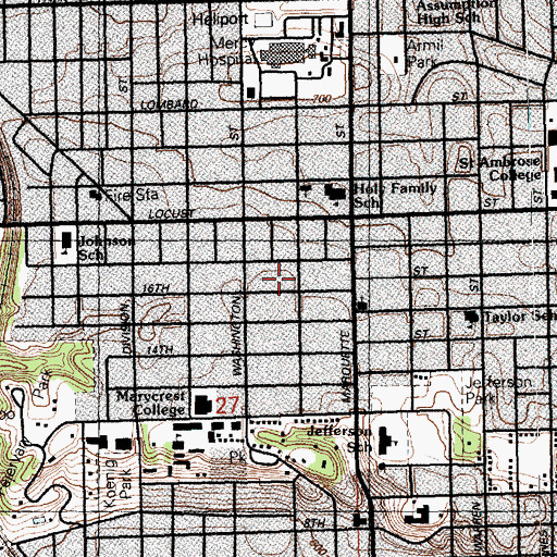 Topographic Map of Holy Family School (historical), IA