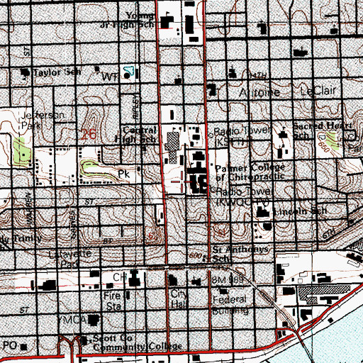 Topographic Map of Immaculate Conception Academy (historical), IA